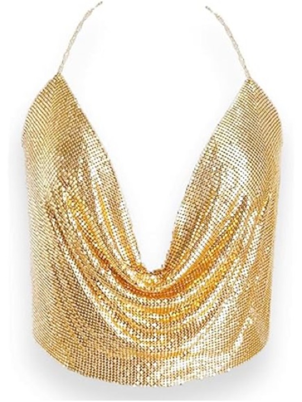 GOLD CHAINMAIL DRAPED TOP | FWRD